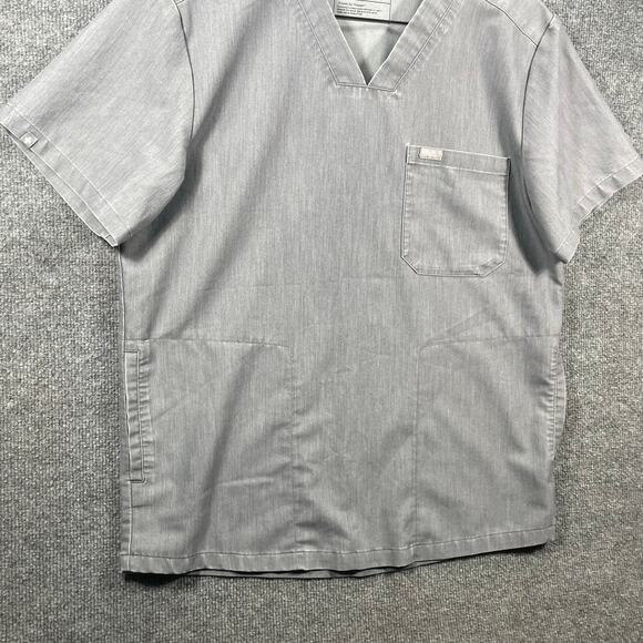 Figs Chisec Three-Pocket Scrub Top Men's M Gray Medical Nursing Uniform Hospital - Picture 3 of 10